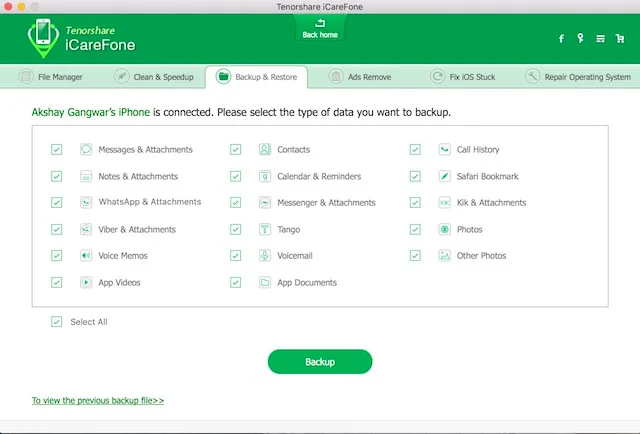 Download Tenorshare iCareFone