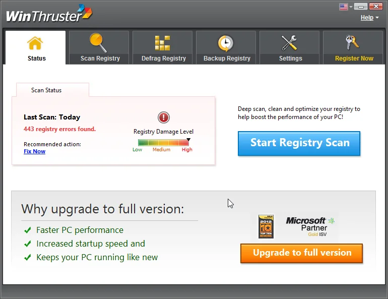 Registrar WinThruster serial