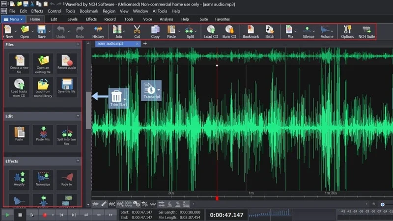 Código Wavepad Sound Editor