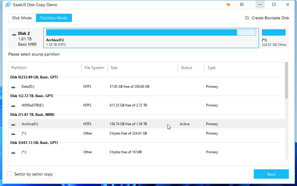 EaseUS Disk Copy Ativado
